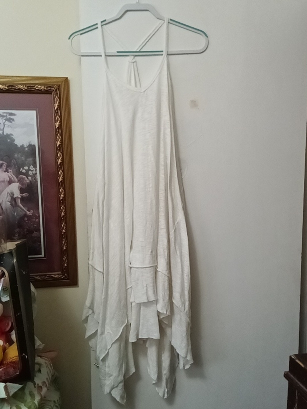 WOMEN'S WE THE FREE Asymmetrical White Draped Maxi Dress